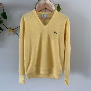 Vintage Lacoste Yellow V-Neck Sweater 🐊